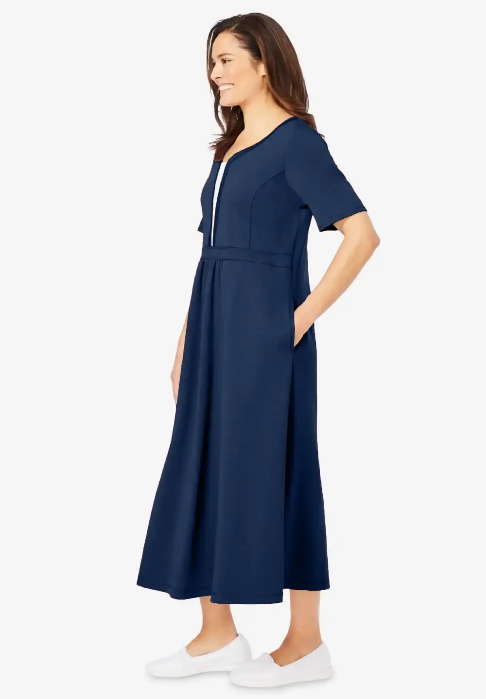Layered Knit Empire Dress