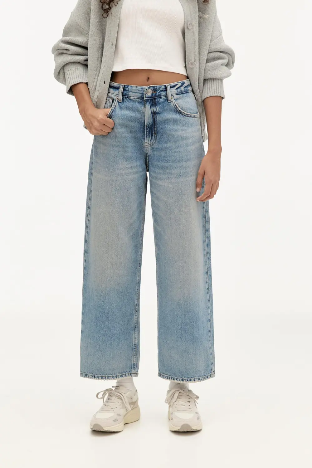 Jeans wide leg cropped