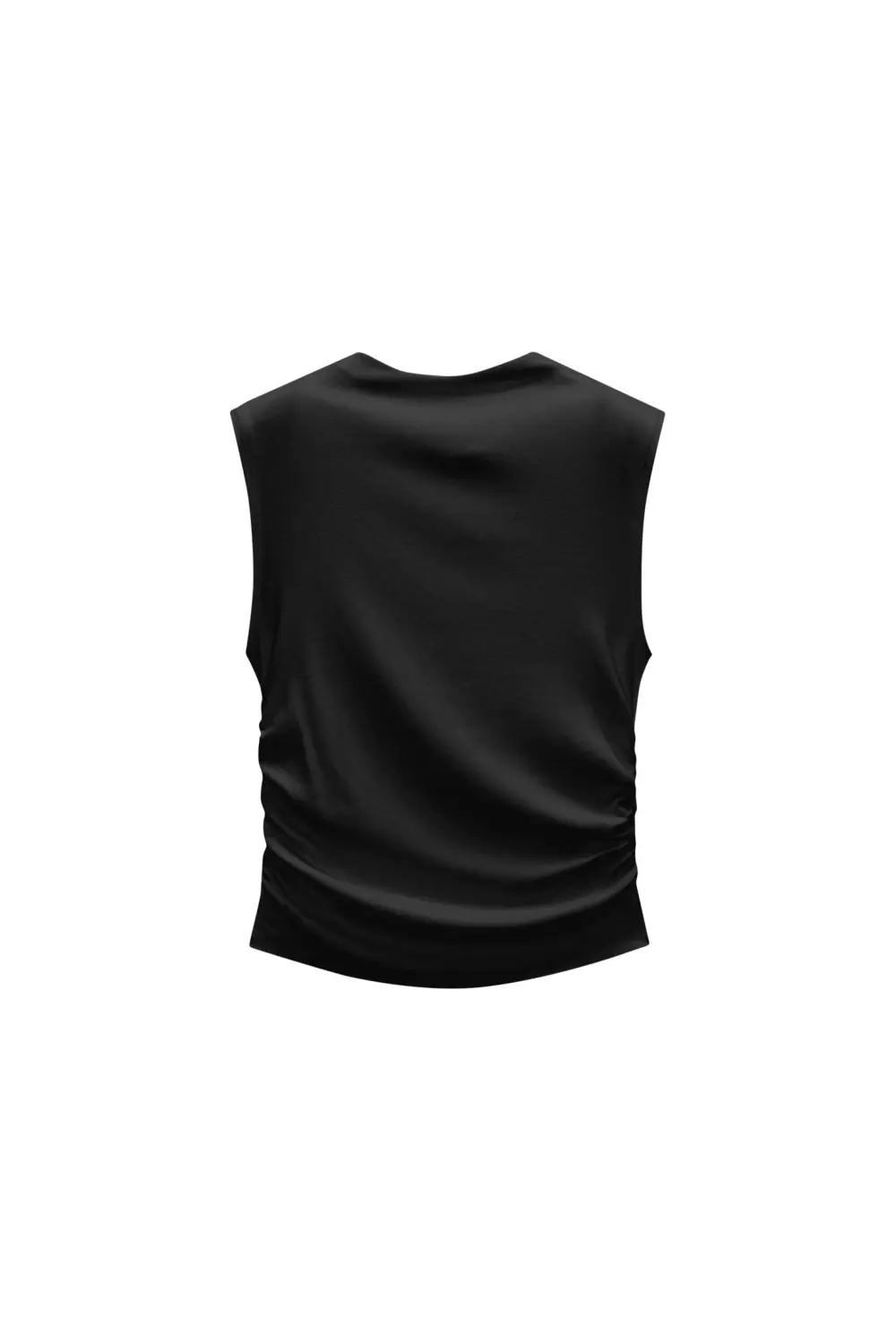 High neck gathered top
