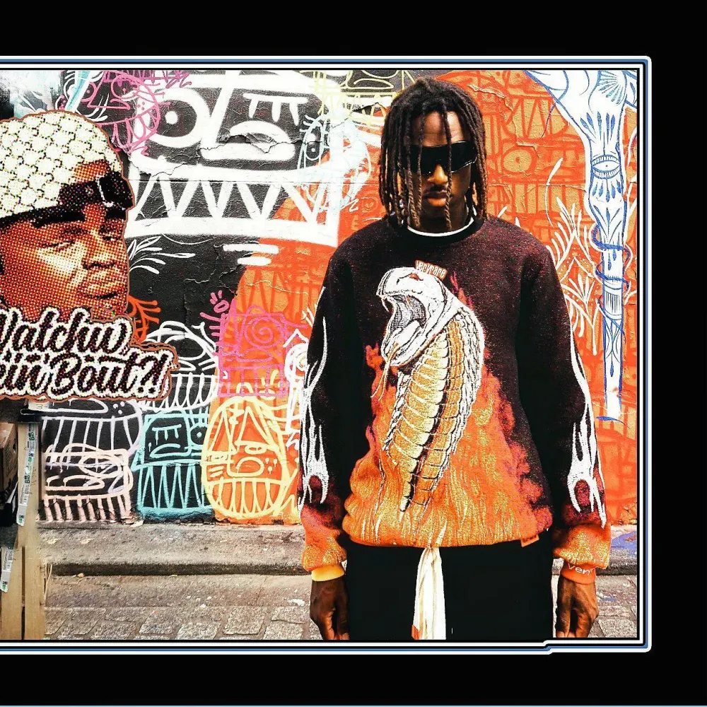 Orange Sweater Renaissance Street Wear Fashion Printing Seasonal Trend Special Design