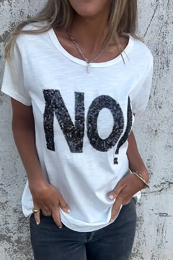 Women's sequin pattern casual T-shirt