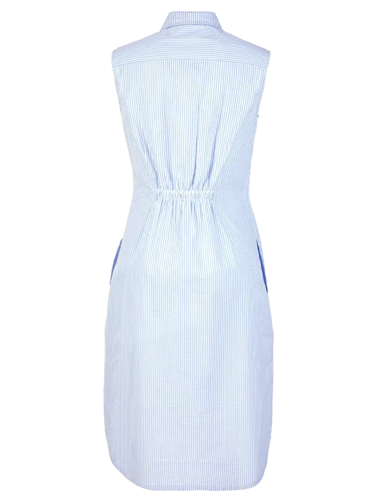 Striped Seersucker Shirt Dress