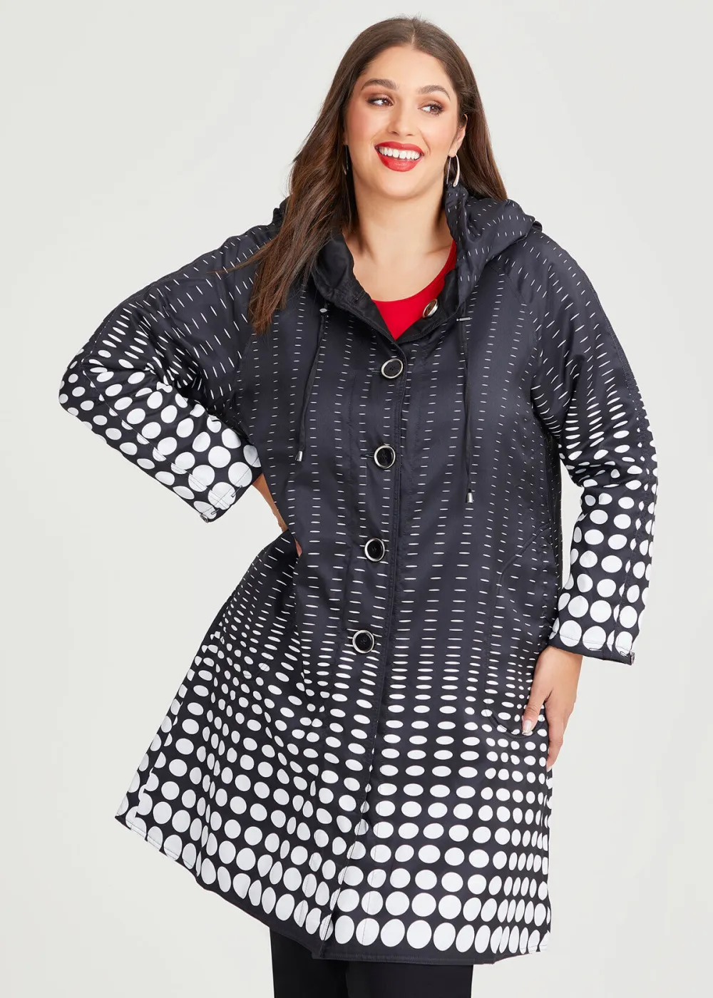 Reversible Spot Print Puffer Coat