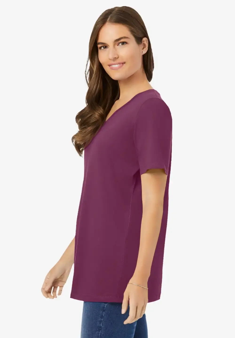 Perfect Short-Sleeve V-Neck Tee