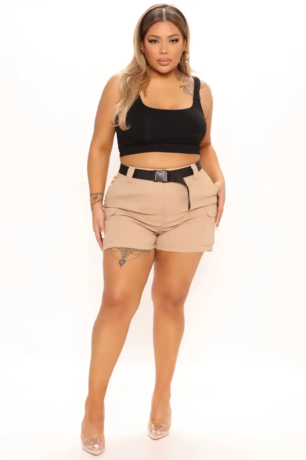Buckle Up Cargo Shorts - Khaki