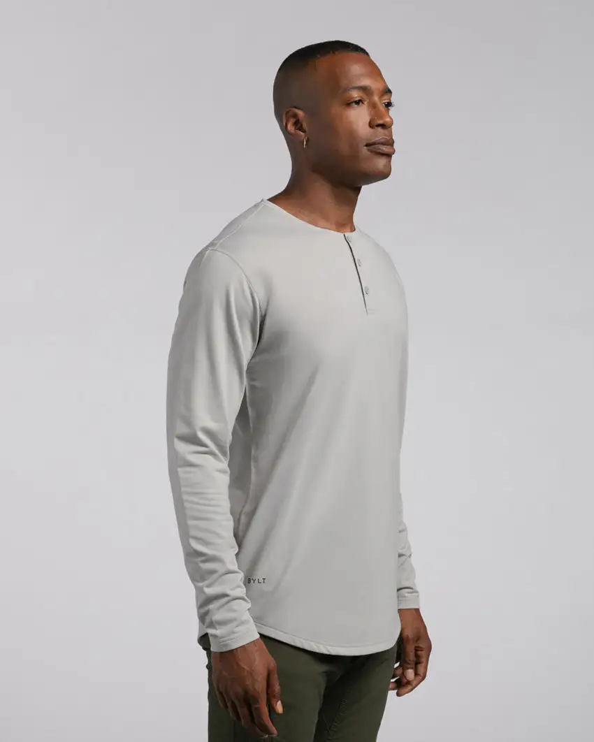 Henley Drop-Cut Long Sleeve: Lux