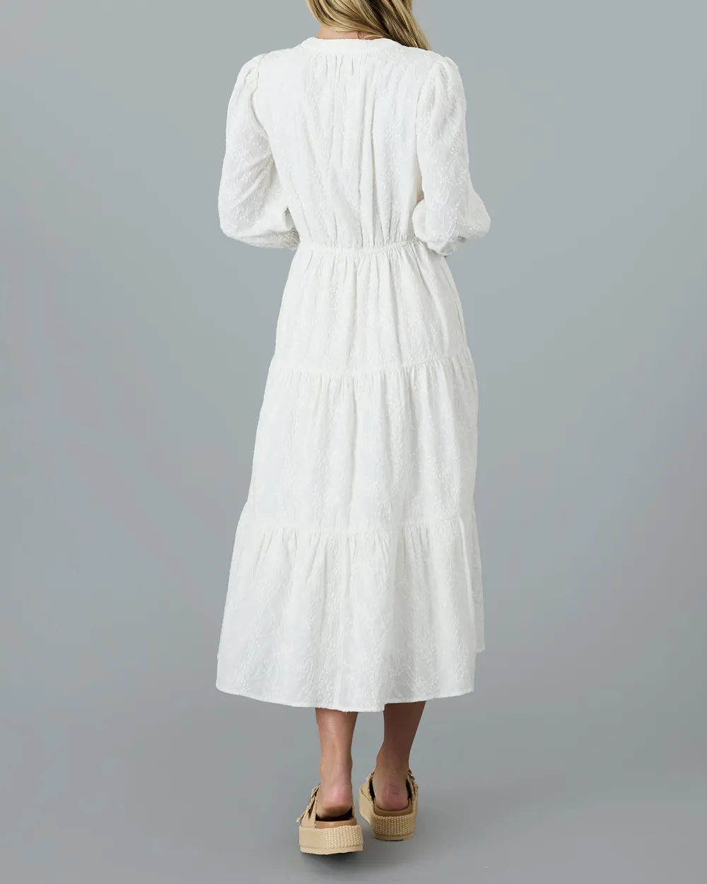 White Side Pockets Maxi Dress