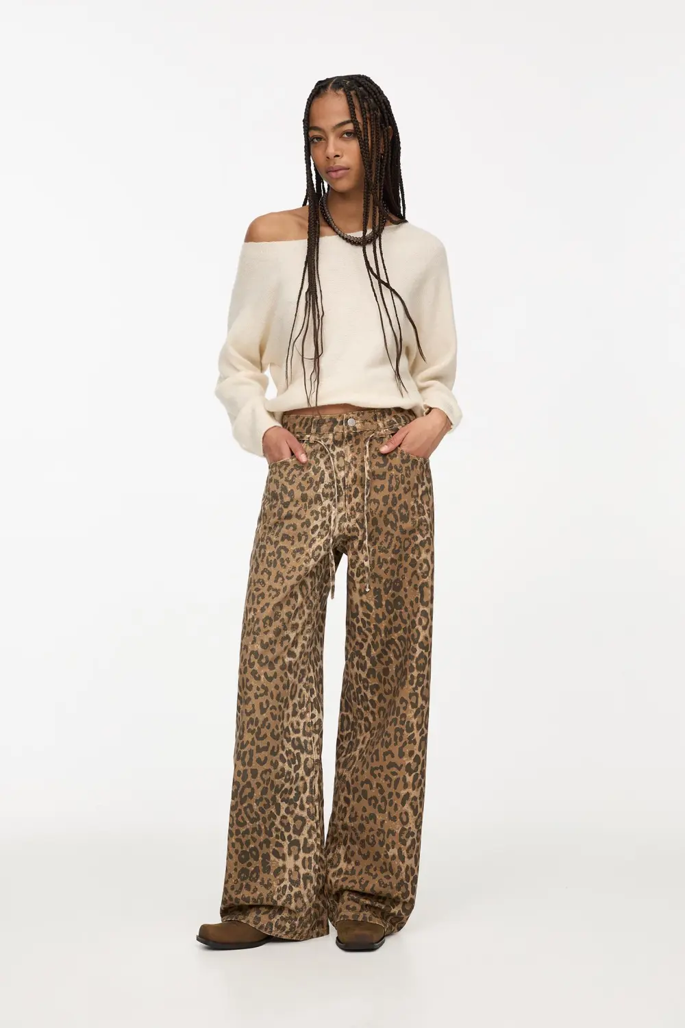 Jeans leopardo cinturón