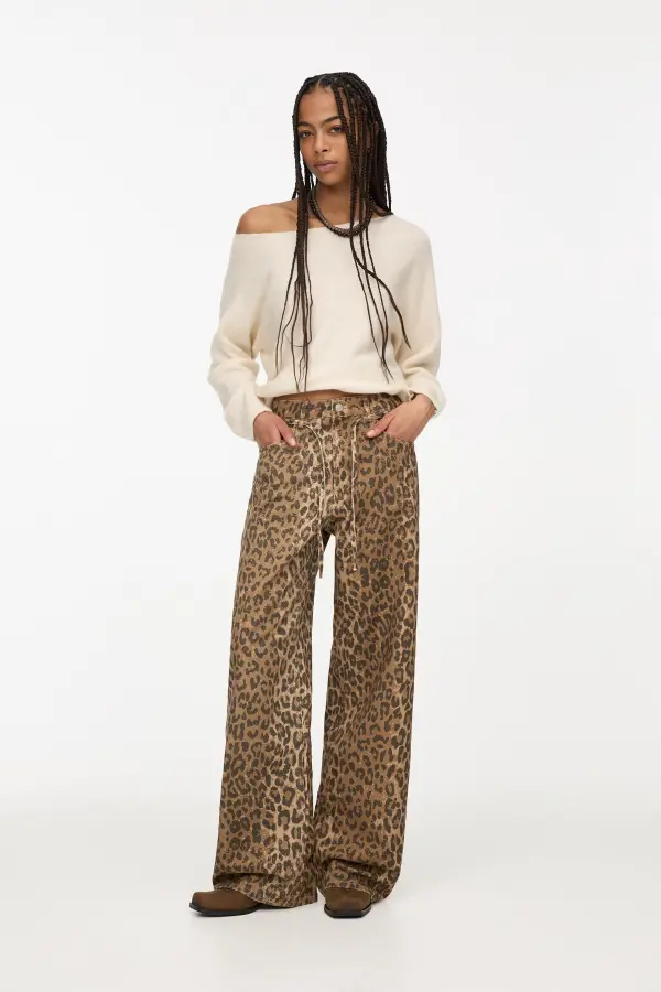 Jeans leopardo cinturón
