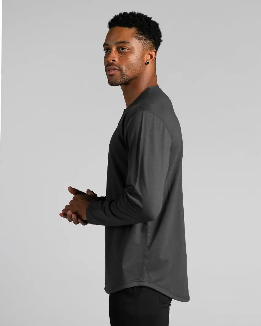 Henley Drop-Cut Long Sleeve: Lux