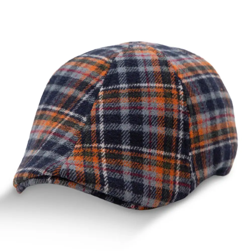 The Underdog Boston Scally Cap - Triumph Orange Plaid