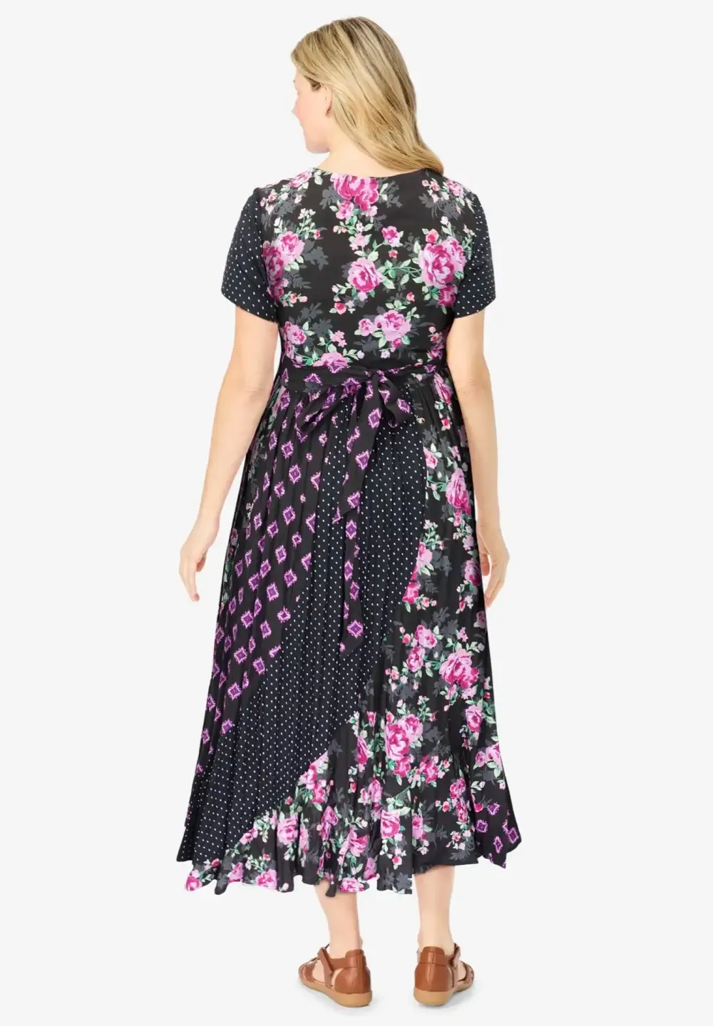 Mixed Print Maxi Dress