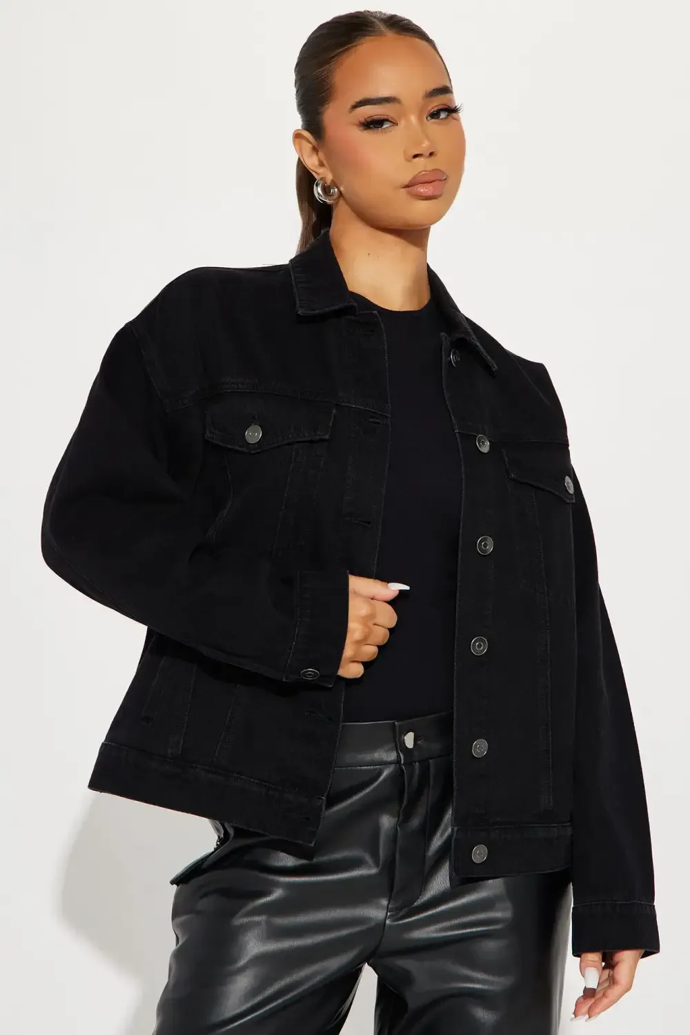 High Standards 90's Boyfriend Denim Trucker Jacket - Black Wash