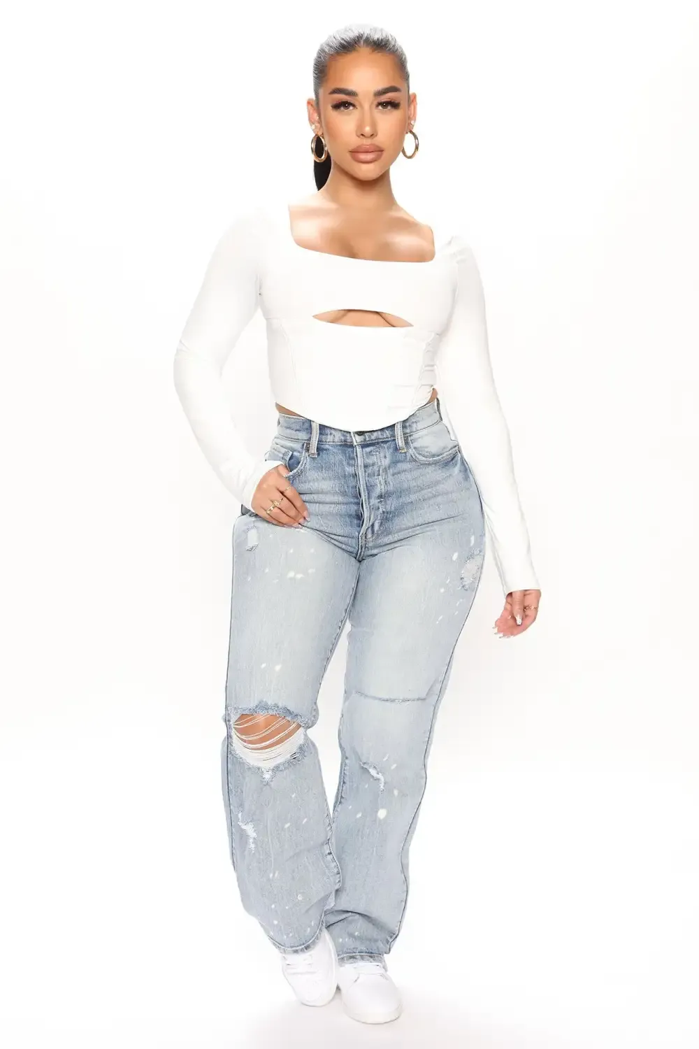 High School Sweetheart 90's Straight Leg Dad Jeans - Vintage Blue Wash