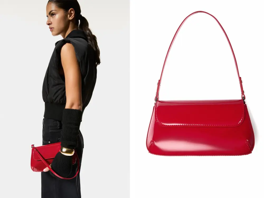 Bolso de hombro charol