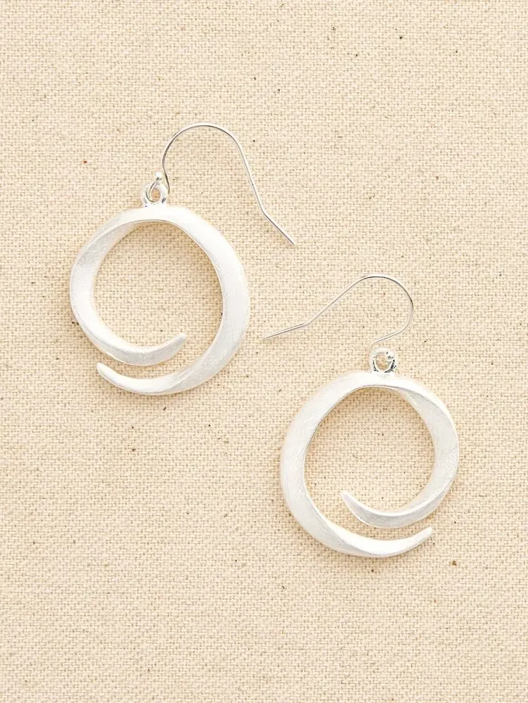 Silvery Swirl Drop Earrings