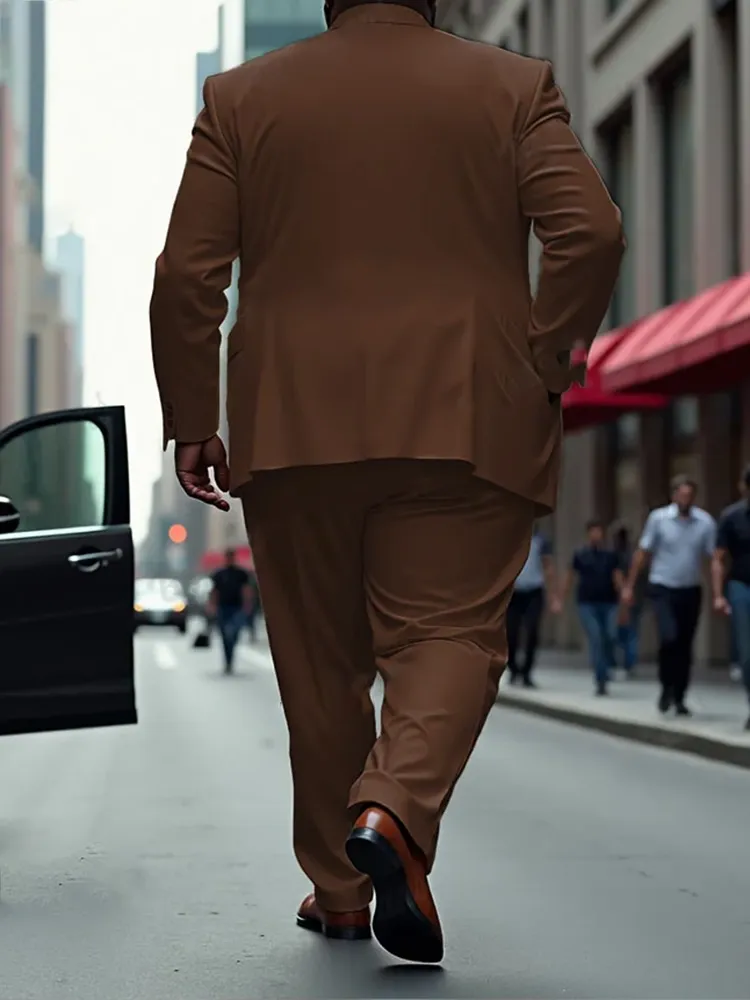 Men'S Big And Tall Solid Color Blazer Trousers Suit