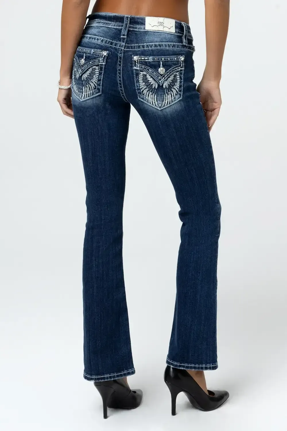 Raised Silver Wings Bootcut Jeans