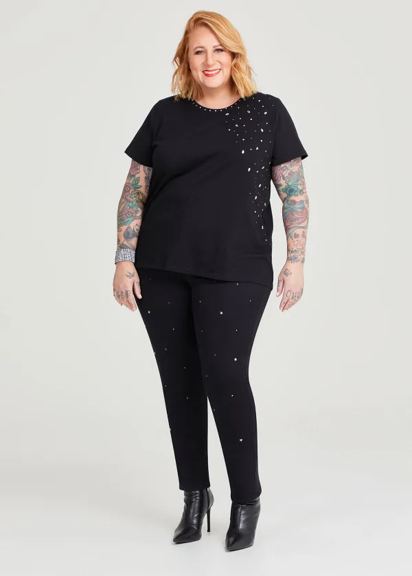 Cotton Embellished Hi-lo Top