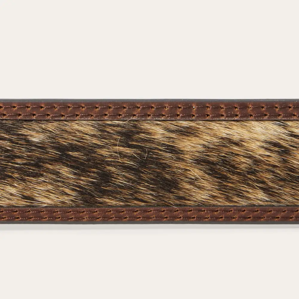 Hair-on-Hide Tooled Tab Belt