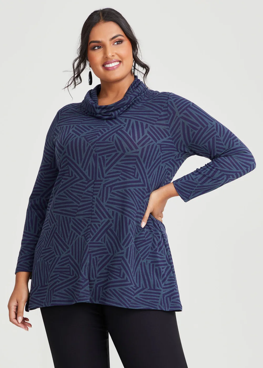 Natural Abstract Stripe Top