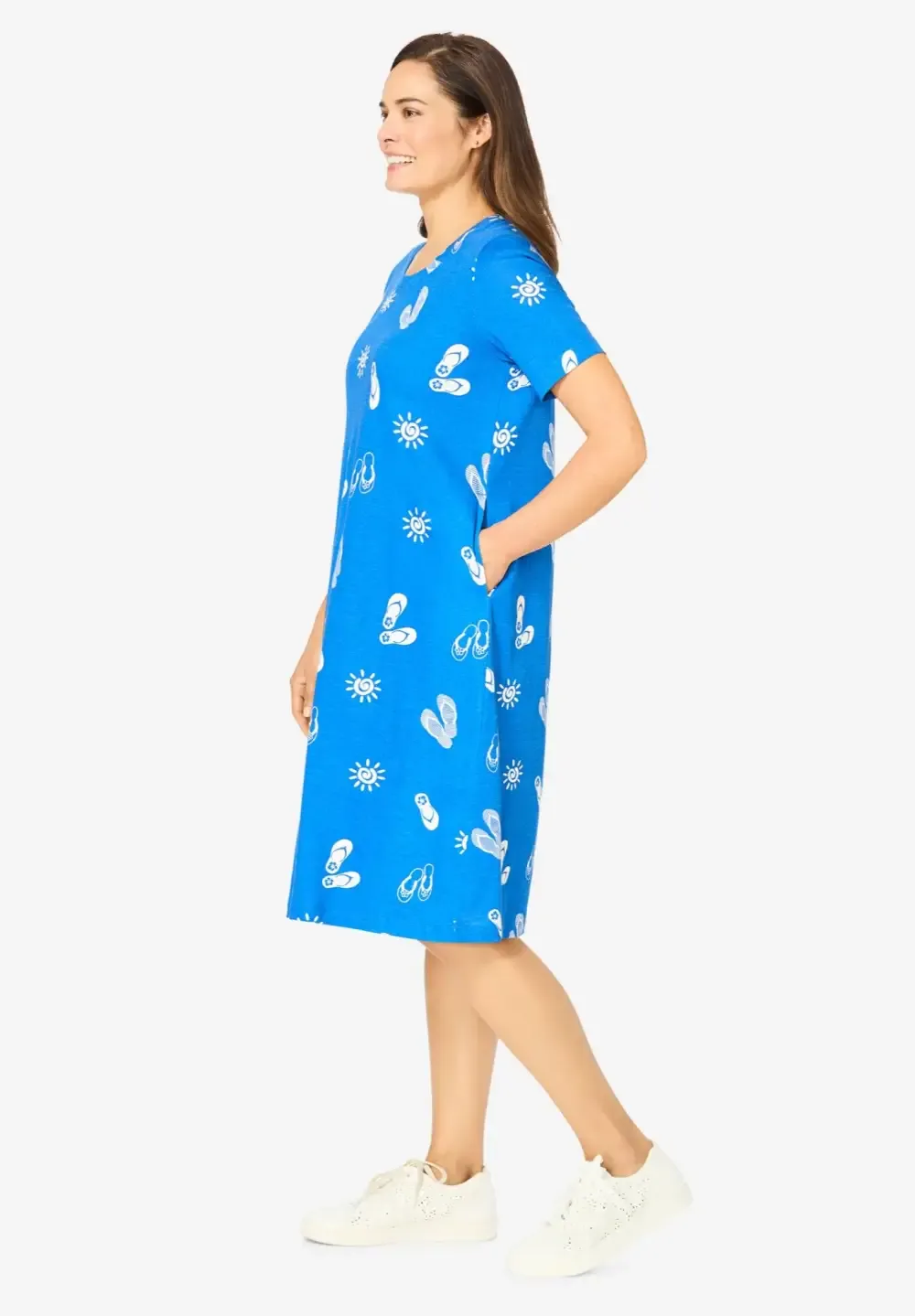 Perfect Short-Sleeve Crewneck Tee Dress