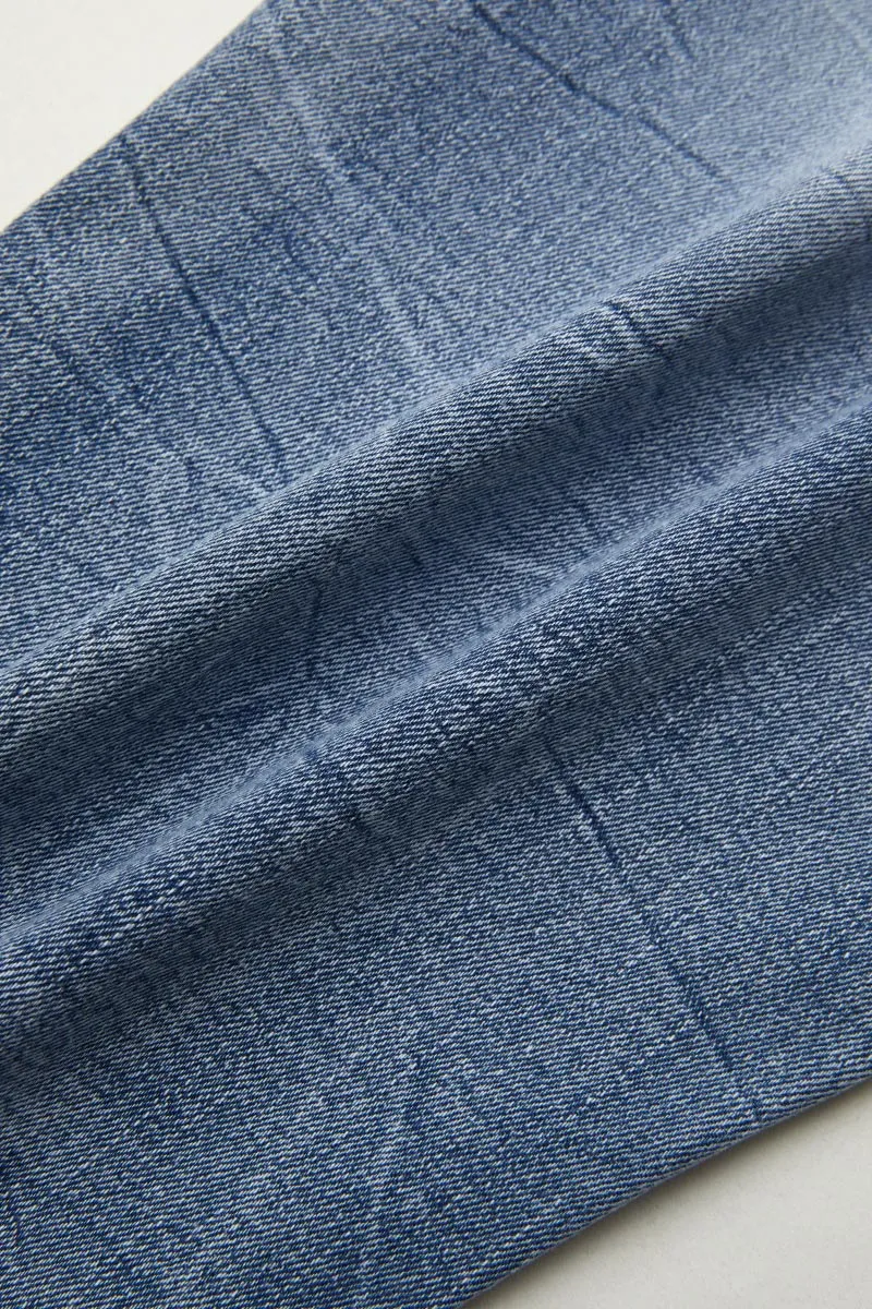 Roll Hem Wash High Stretch Mid Rise Capri Jeans