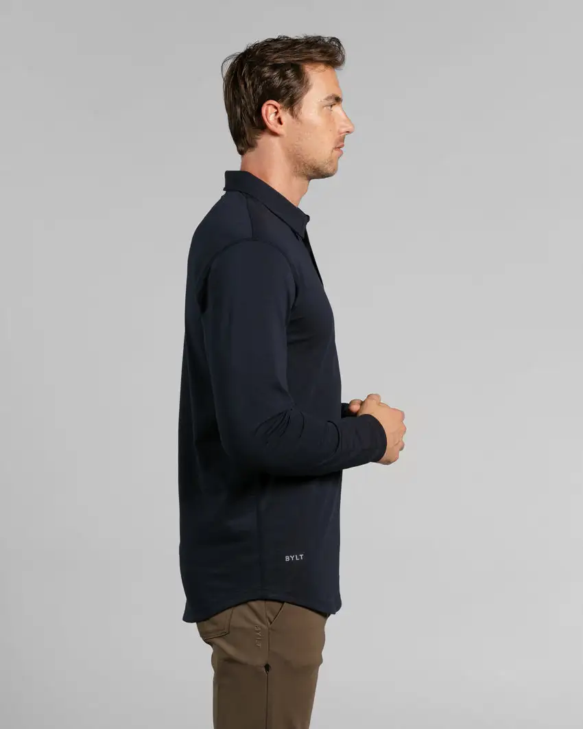 Drop-Cut Long Sleeve: Lux Polo