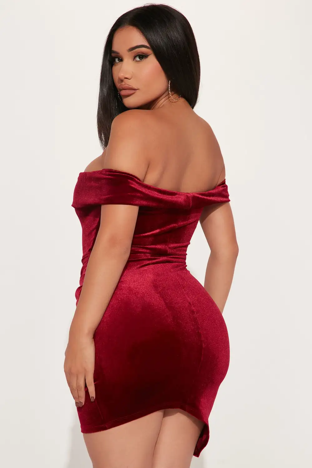 Abbey Mini Dress - Burgundy