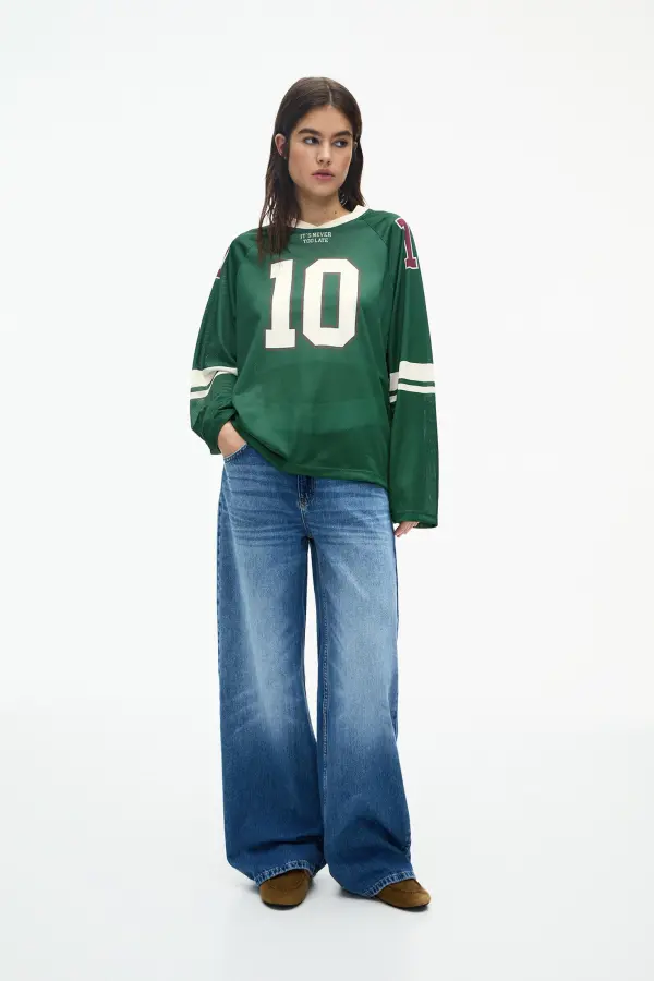 Camiseta beisbolera manga larga