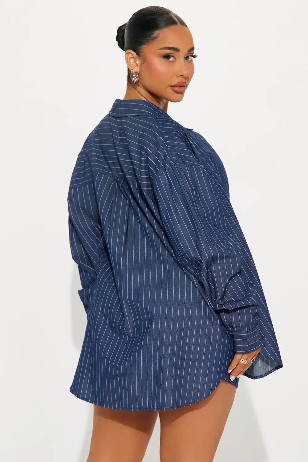 Anderson Pinstripe Short Set - Dark Wash