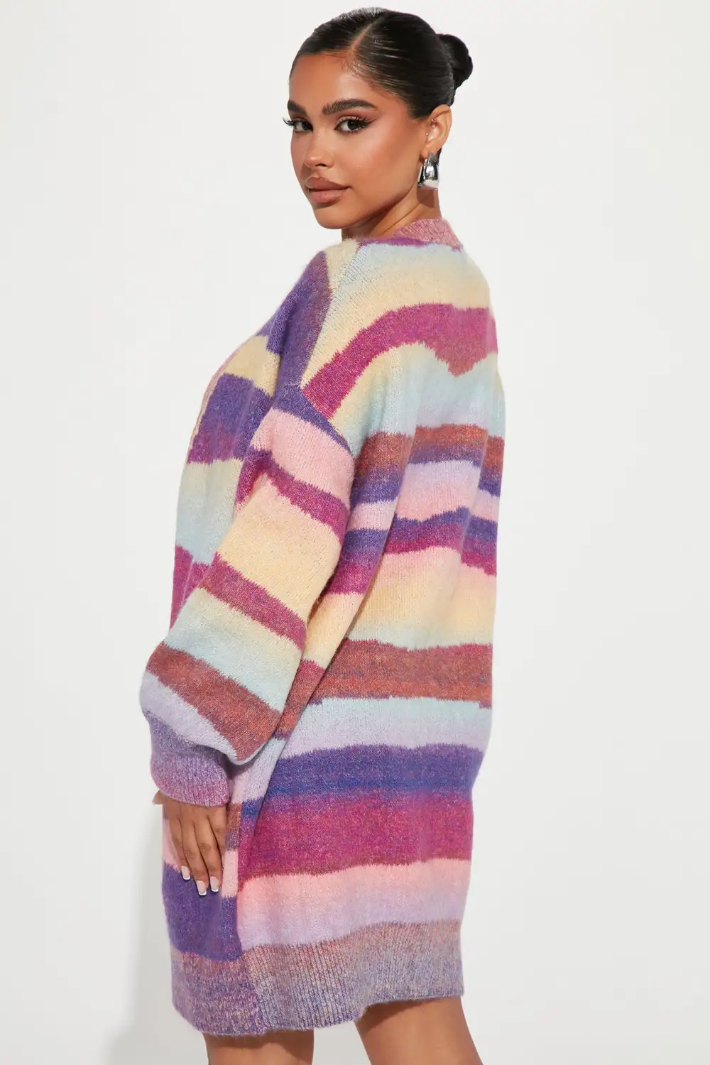 Sunbeam Abstract Striped Cardigan - Purple/combo