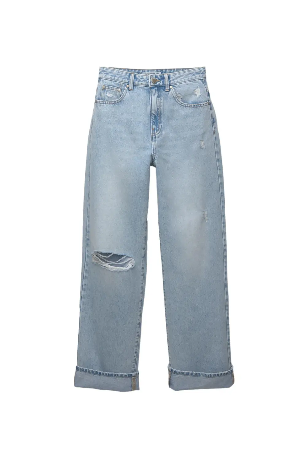 Jeans baggy rectos vuelta bajo