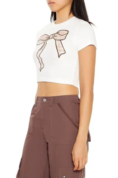 Lace Bow Graphic Baby Tee