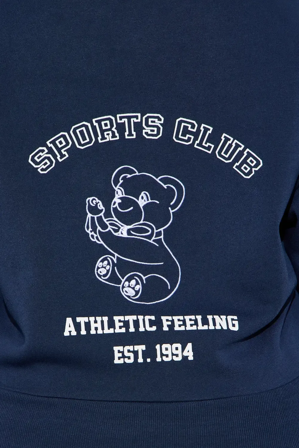 Teddy Sports Club Front Zip Hoodie - Navy