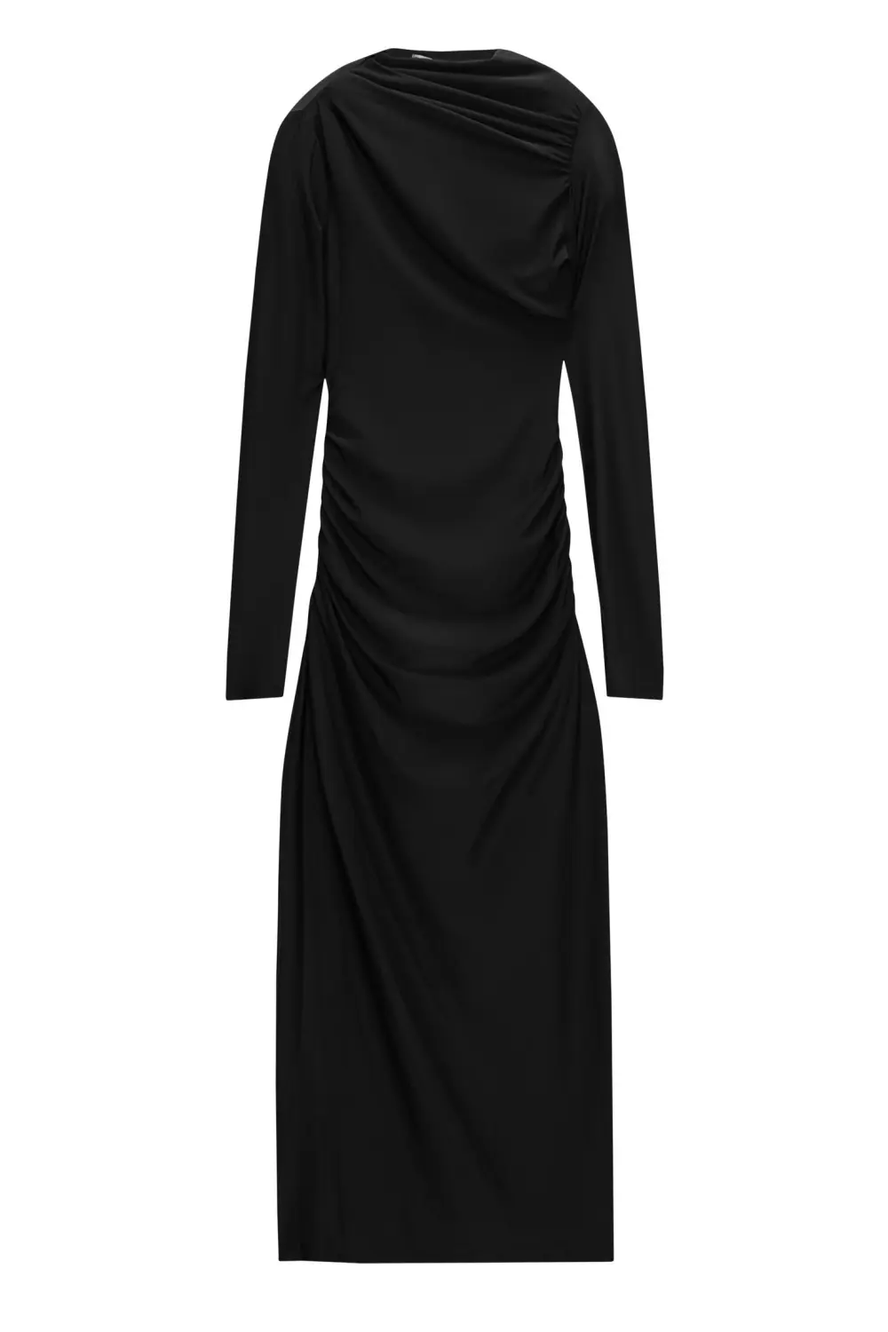 Vestido midi frunces