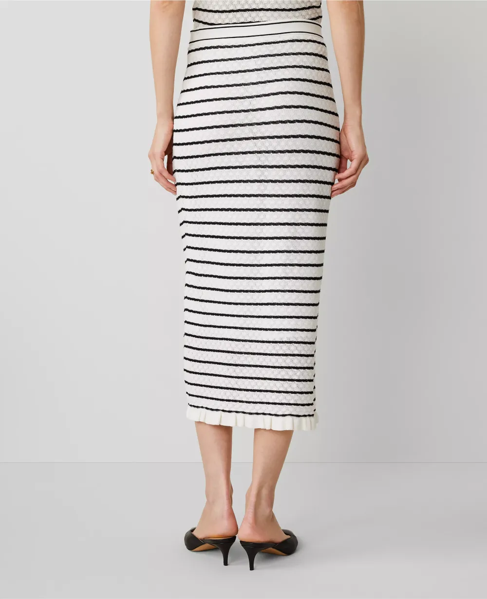 Striped Knit Textured Skirt