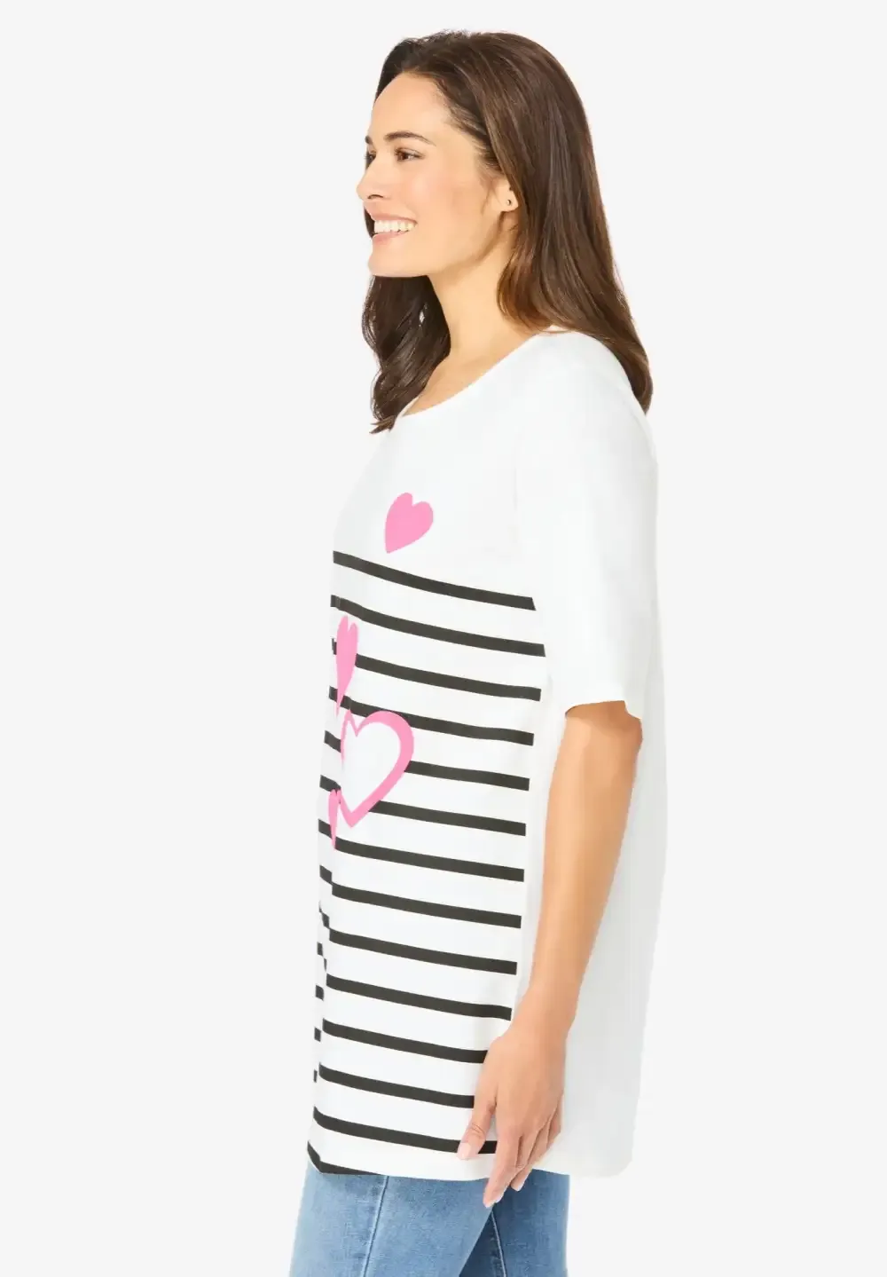 Graphic Print Scoop Neck Tunic