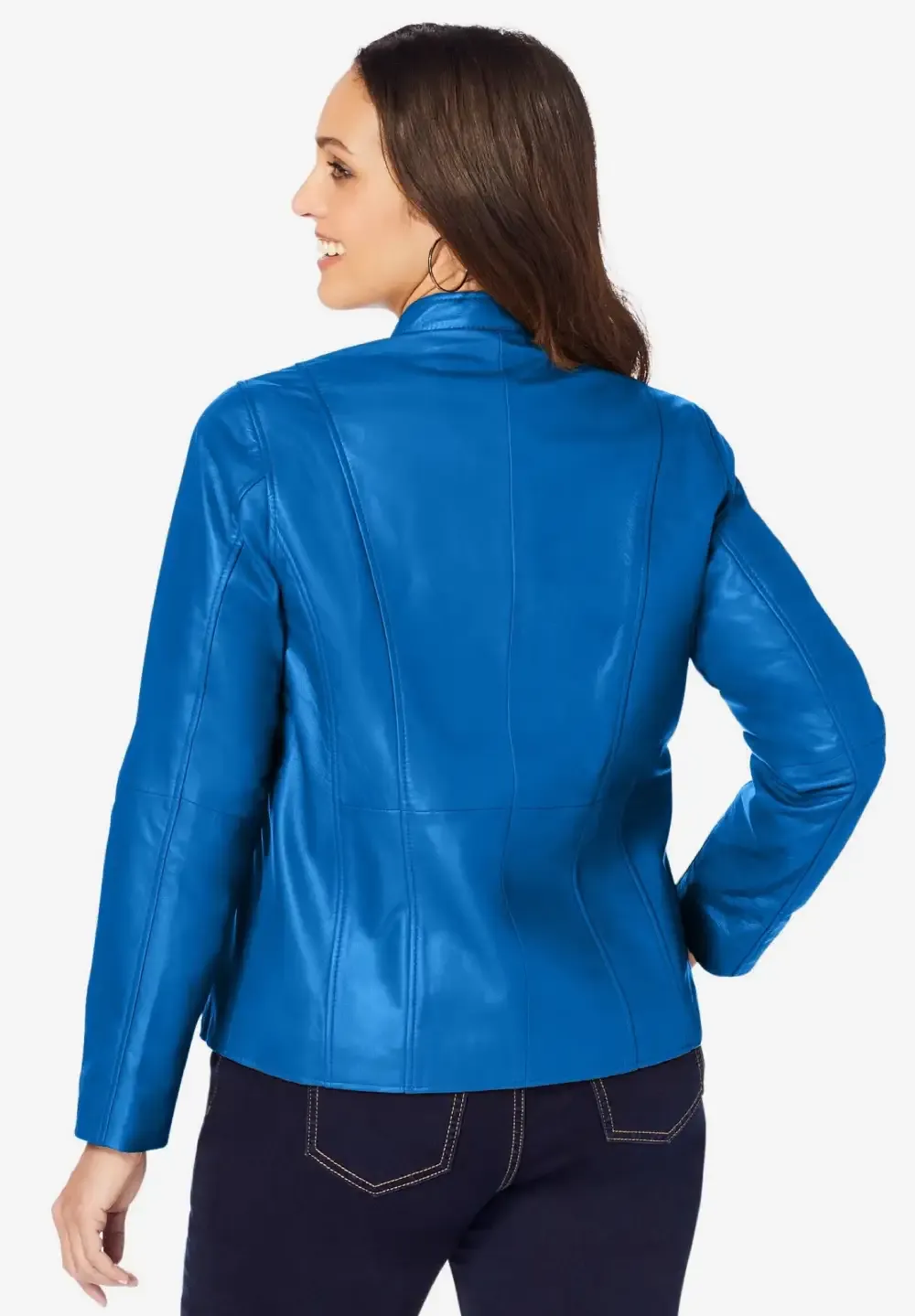 Zip Front Leather Jacket