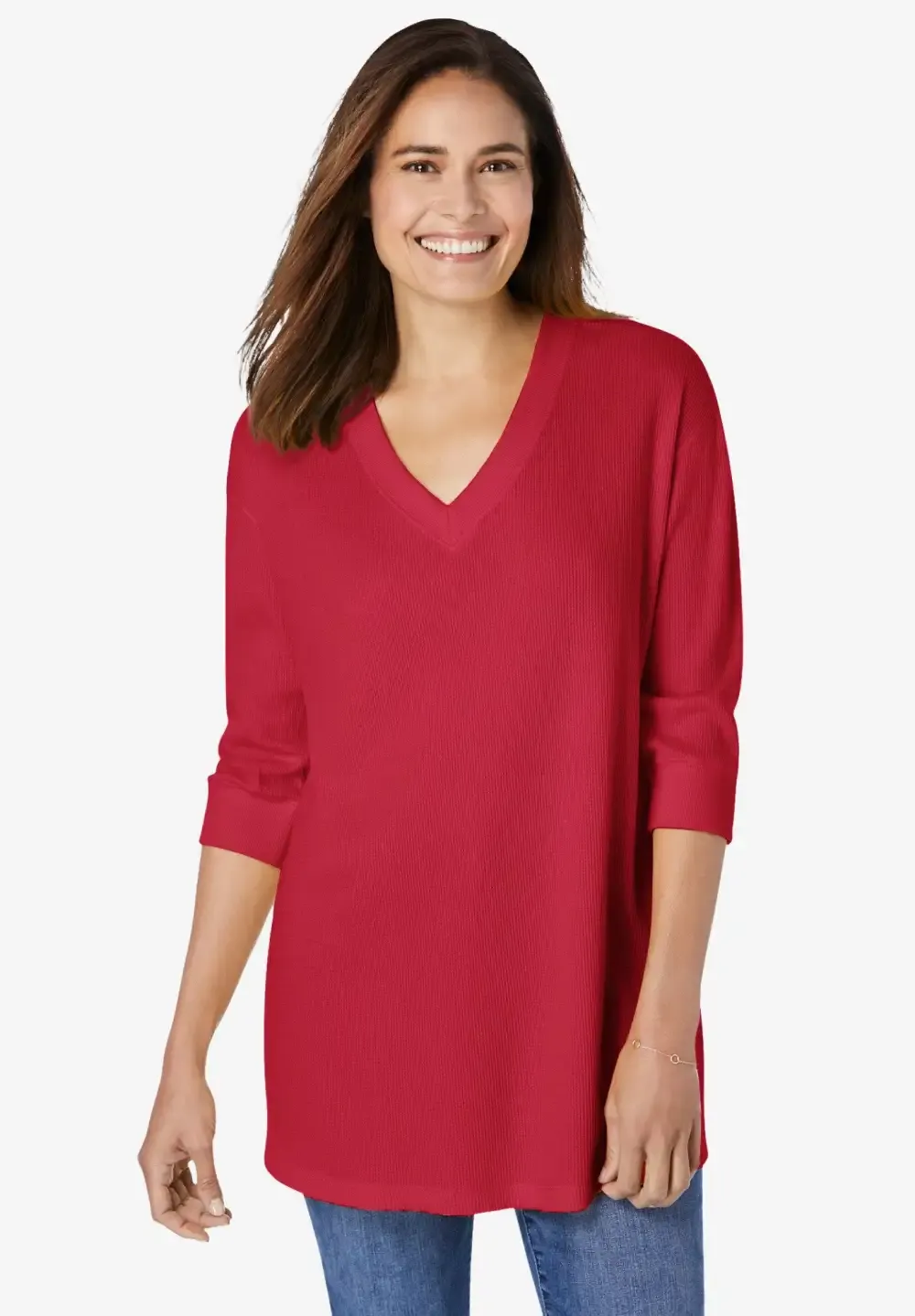 Three-Quarter Sleeve Thermal Sweatshirt