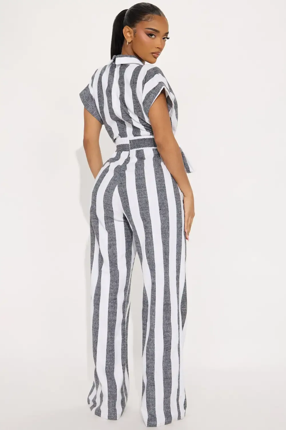 East Cost Linen Jumpsuit - Grey/combo