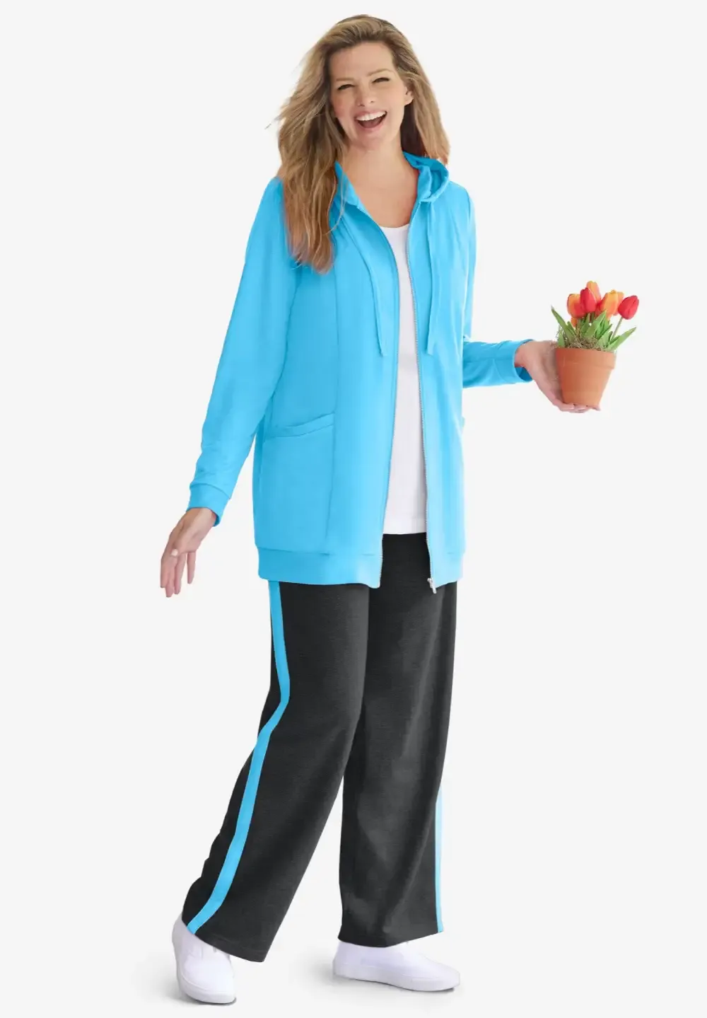 Zip Front Tunic Hoodie Jacket