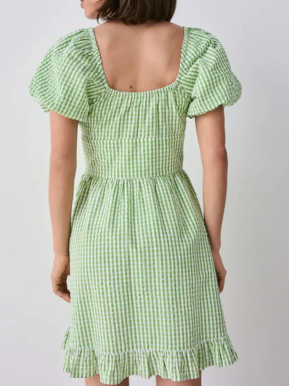 Fresh Bubble Sleeve Pure Cotton Dress