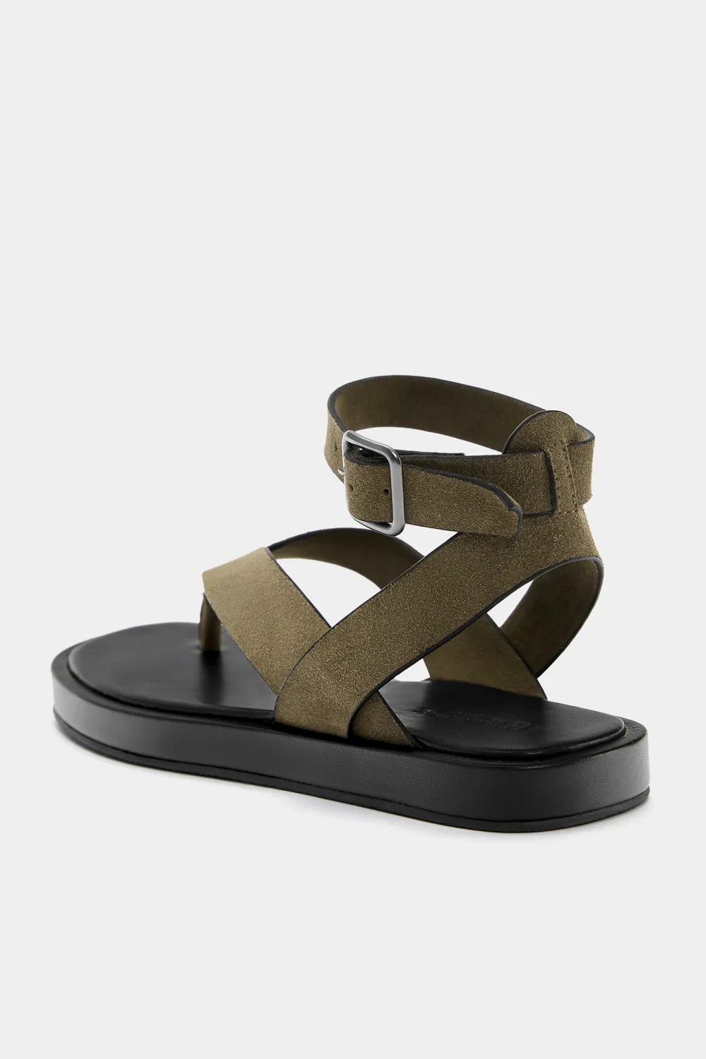 Sandalias planas tiras piel