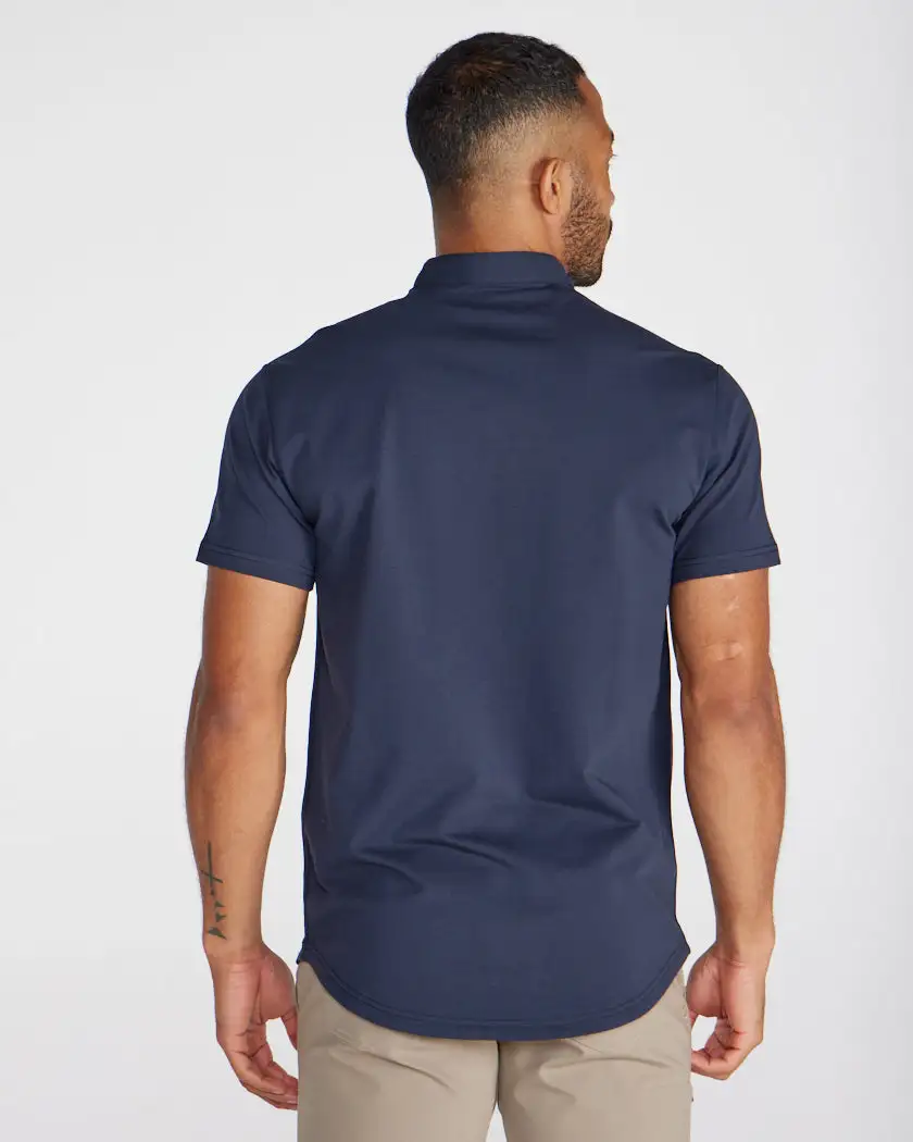 Stand Collar Short Sleeve Polo