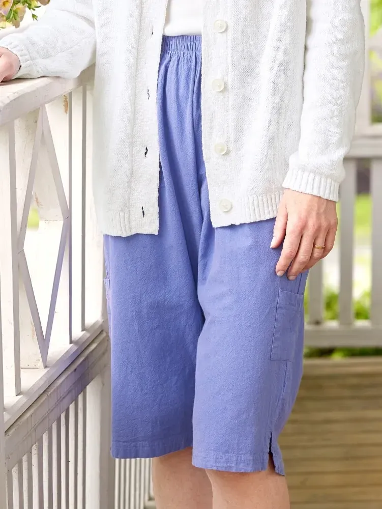 Women's Crinkle Cotton Bermuda Shorts