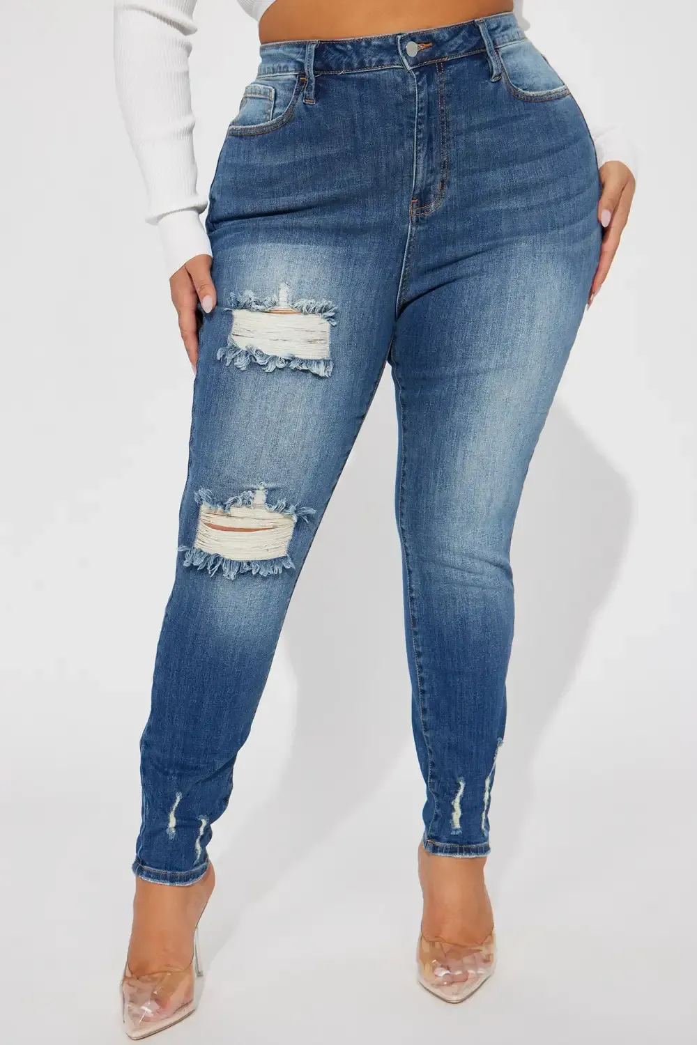 Dream Girl High Rise Skinny Jeans - Medium Blue Wash