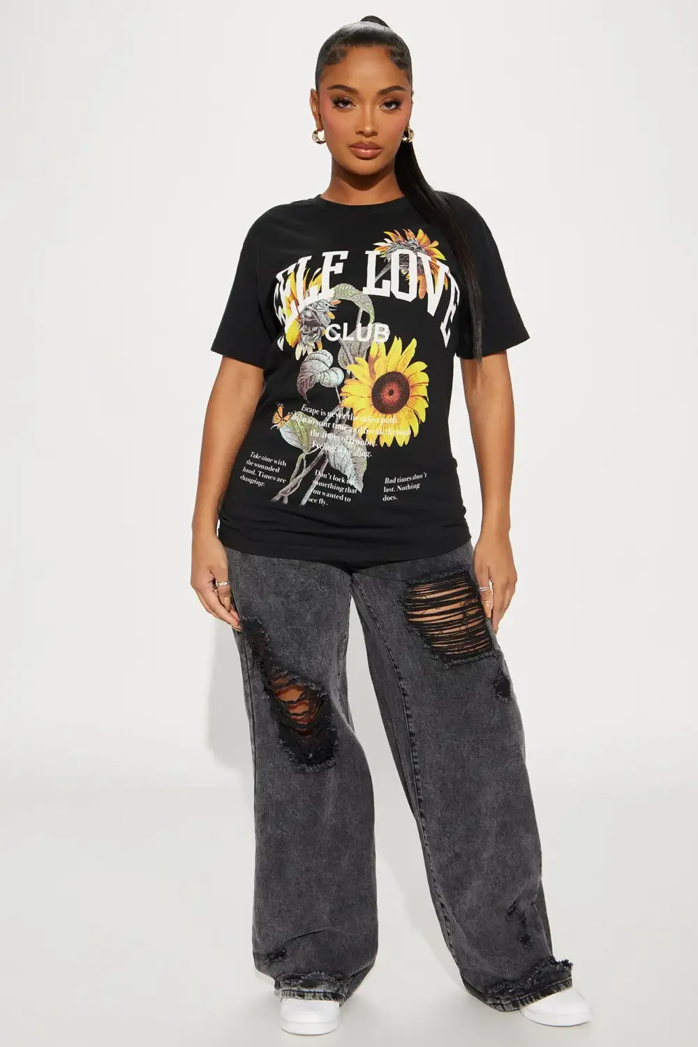 Self Love Sunflower Short Sleeve Tee - Black