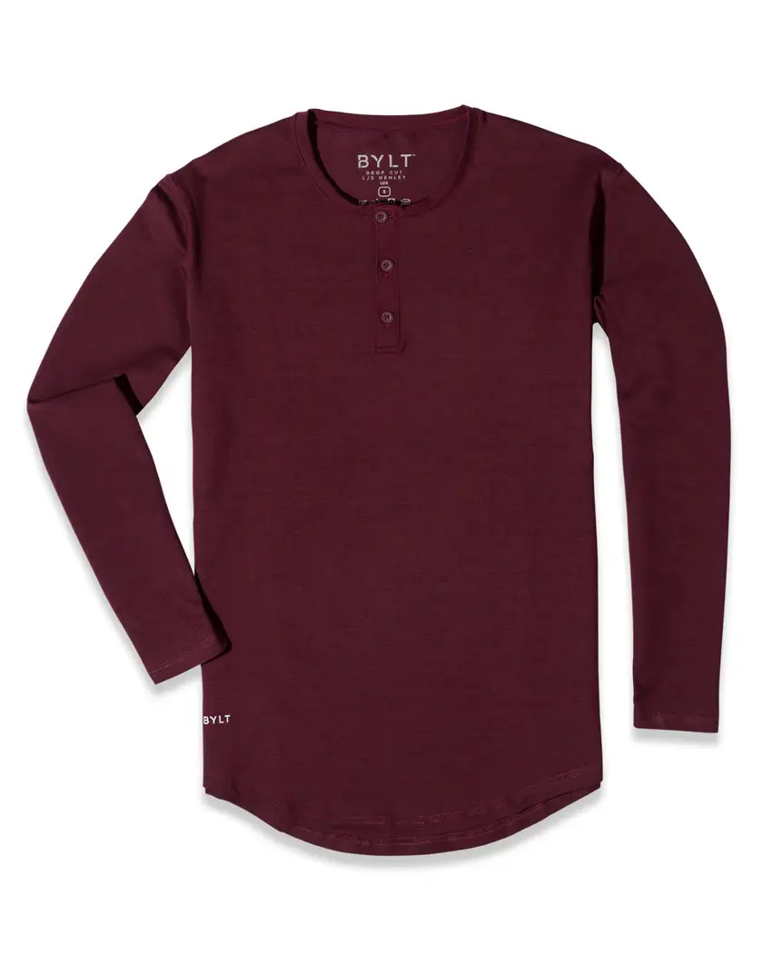 Henley Drop-Cut Long Sleeve: Lux
