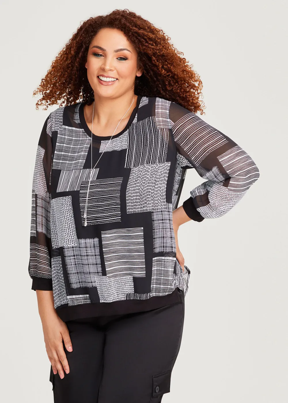 Chiffon Check Mate Top